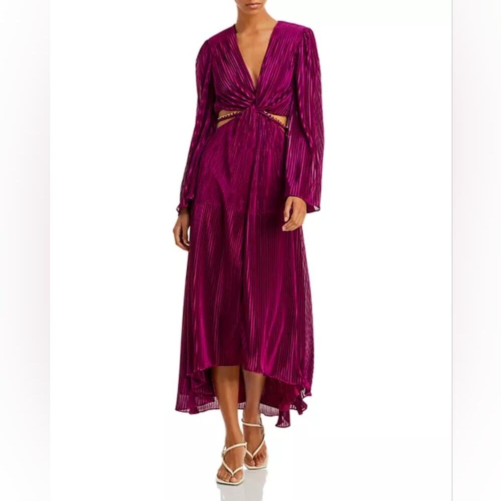 RTR Ramy Brook Kimberly dress sz Medium m 6-8 pleated cut out long dress maxi